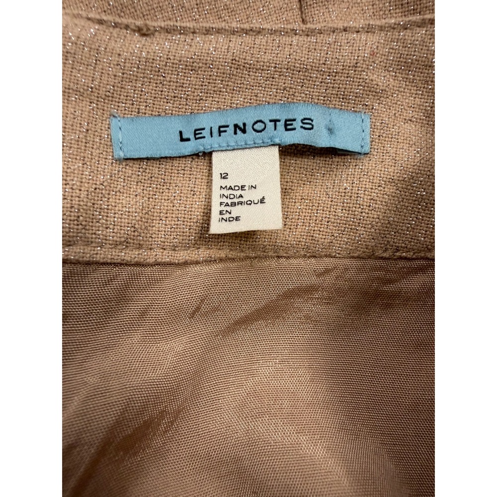 Tan Metallic Sequin Bird Mini Skirt Leifnotes Size 12 - Picture 5 of 9